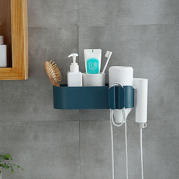 Vikakiooze 2023 Promotion on sale, Hair Dryer Holder Wall Mount, Towel Toothbrush Toothpaste Perfume Comb Blow Dryer Holder Orgzer Storage Hanging Shelf Rack Stand, Bathroom Orgzer