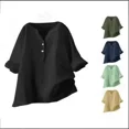 thumbnail image 5 of Tunique Ample d'Été à Manches Longues pour Femmes Enceintes, Grande Taille, Blanche, 5 of 5
