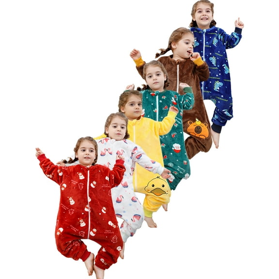 ATAIKU Toddler Sleeping Sack 9M-6T Christmas Flannel 2-Way Zipper Baby Sleep Sack with Feet, Infant Snowman Wearable Blanket