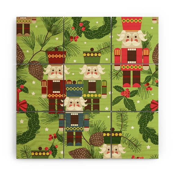 Society6 Sabine Reinhart Nutcracker Gang 5' x 5' Wood Wall Mural