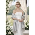 thumbnail image 5 of Pashmina Shawls Scarf for Women Large Silky Wraps for Evening Dress Bridesmaid Wedding Winter Silver, 5 of 8