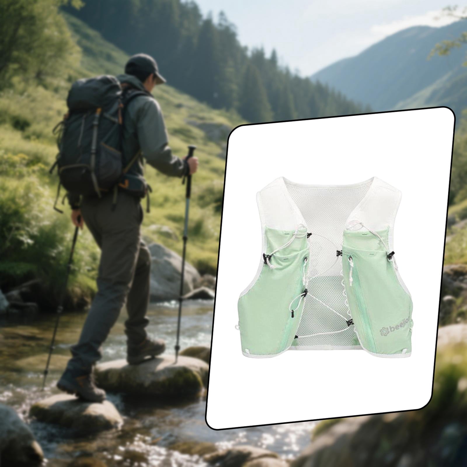 harayaa Breathable and adjustable running hydration vest, backpack for running, camping, Green