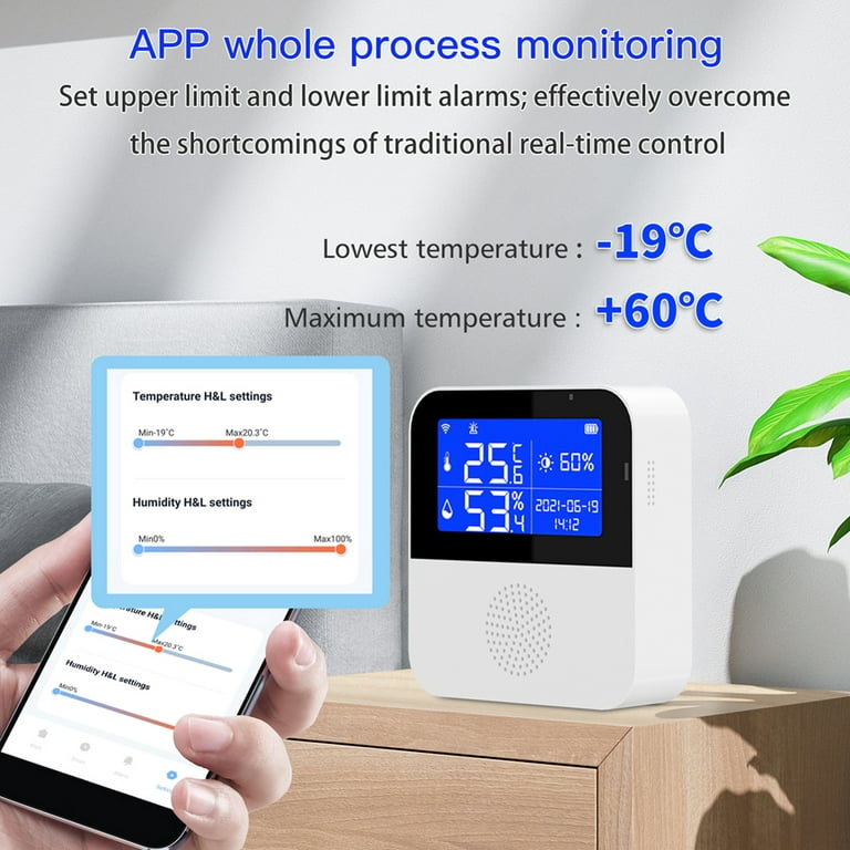 Wifi Home Temperature Detector Humidity Sensor Tuya Smart