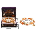 thumbnail image 2 of XHKUYI Halloween Ghost Pumpkin Beaded Bracelet 6.3 inch, Orange & White Stretchable Adjustable Bead Bracelet with Pumpkin Charm, Spooky Season Jewelry Gift for Women Kids, 2 of 7