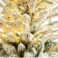 thumbnail image 5 of 7ft Snow Flocked Pencil Christmas Tree with Lights,Pre-Lit Artificial Xmas Tree for Home,Office,Party,Holiday Decoration w/ 400 Warm White Lights,980 Branch Tips,Metal Hinges & Foldable Base, 5 of 10