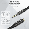 thumbnail image 2 of Cable Extensión Audio 3.5mm VENTION 3Mt Trenzado Macho-Hembra HiFi, 2 of 6
