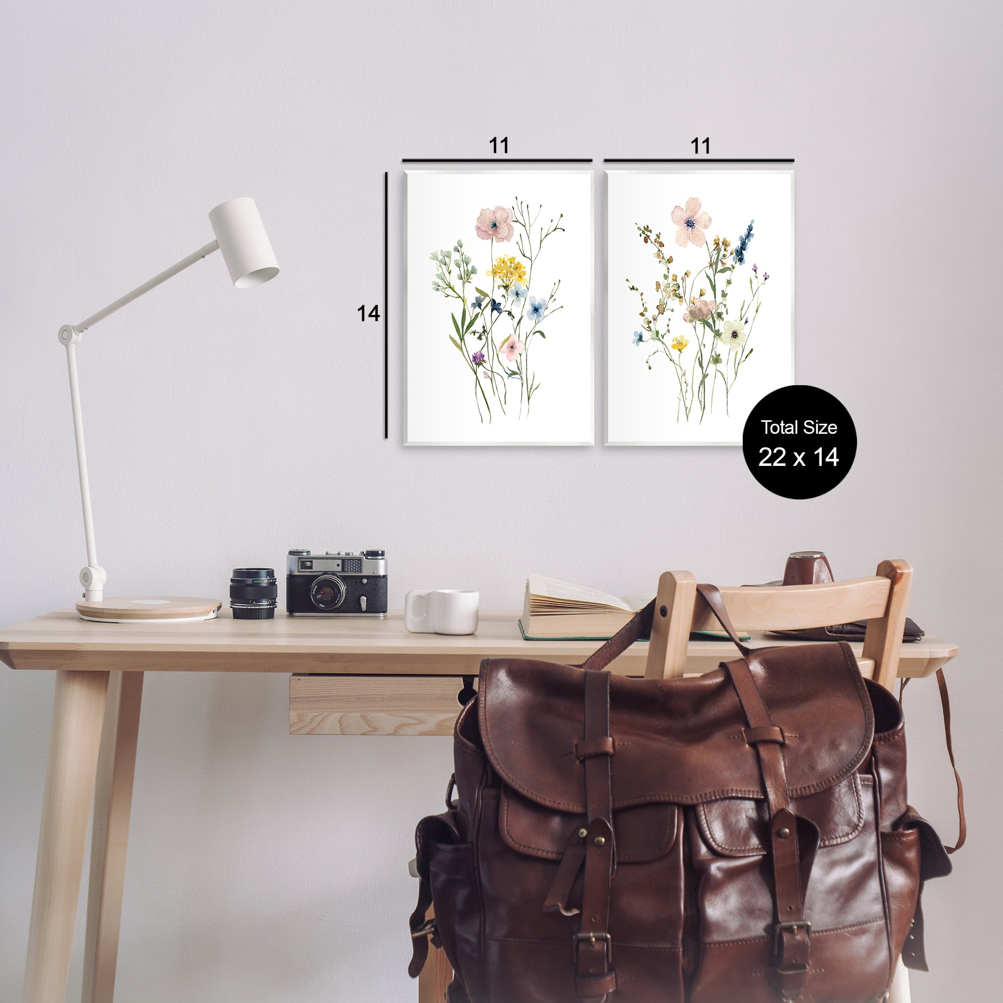 Stupell Industries Artfully Arranged Wildflowers Plants & Flowers Painting Unframed Art Print Wall Art, 11 x 14, Set of 2