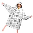 thumbnail image 4 of Game Controller White Pattern Lamb Fleece Blanket Hoodies for Teens ,Teens Oversize Sherpa Wearable Hooded Blanket Sweatshirt with Super Pockets, 4 of 6