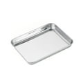 thumbnail image 3 of Maoww Stainless Steel Baking Tray Bakeware Pan Serving Plate Rectangle Cake Pastry Cookies Restaurant Metal Dinnerware 23*17cm, 3 of 8