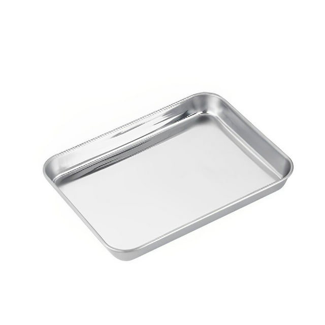 Maoww Stainless Steel Baking Tray Bakeware Pan Serving Plate Rectangle Cake Pastry Cookies Restaurant Metal Dinnerware 23*17cm