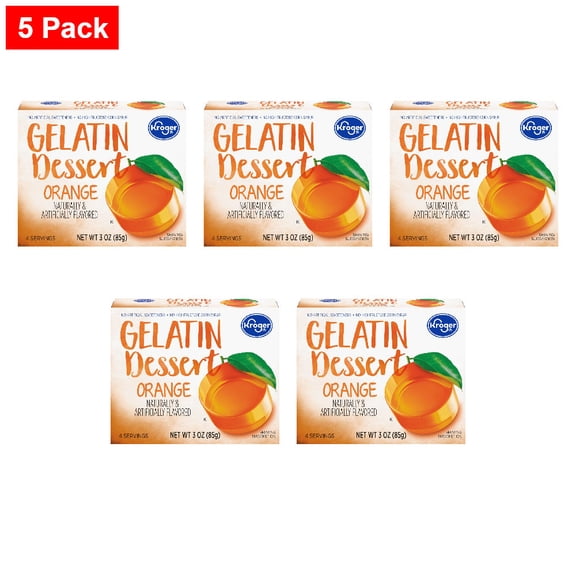 Kroger Orange Gelatin Dessert Mix 3 oz - 5 Pack
