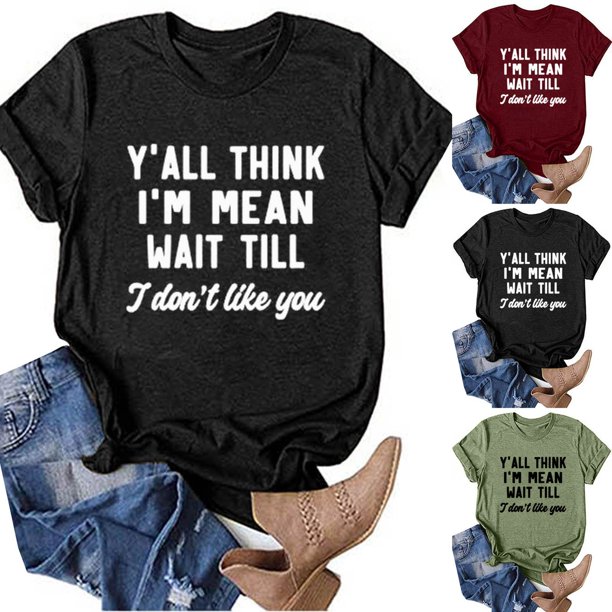 Fiudx Camisetas para Mujer Blusa Informal de Manga Corta con Estampado de Cuello Redondo para Mujer