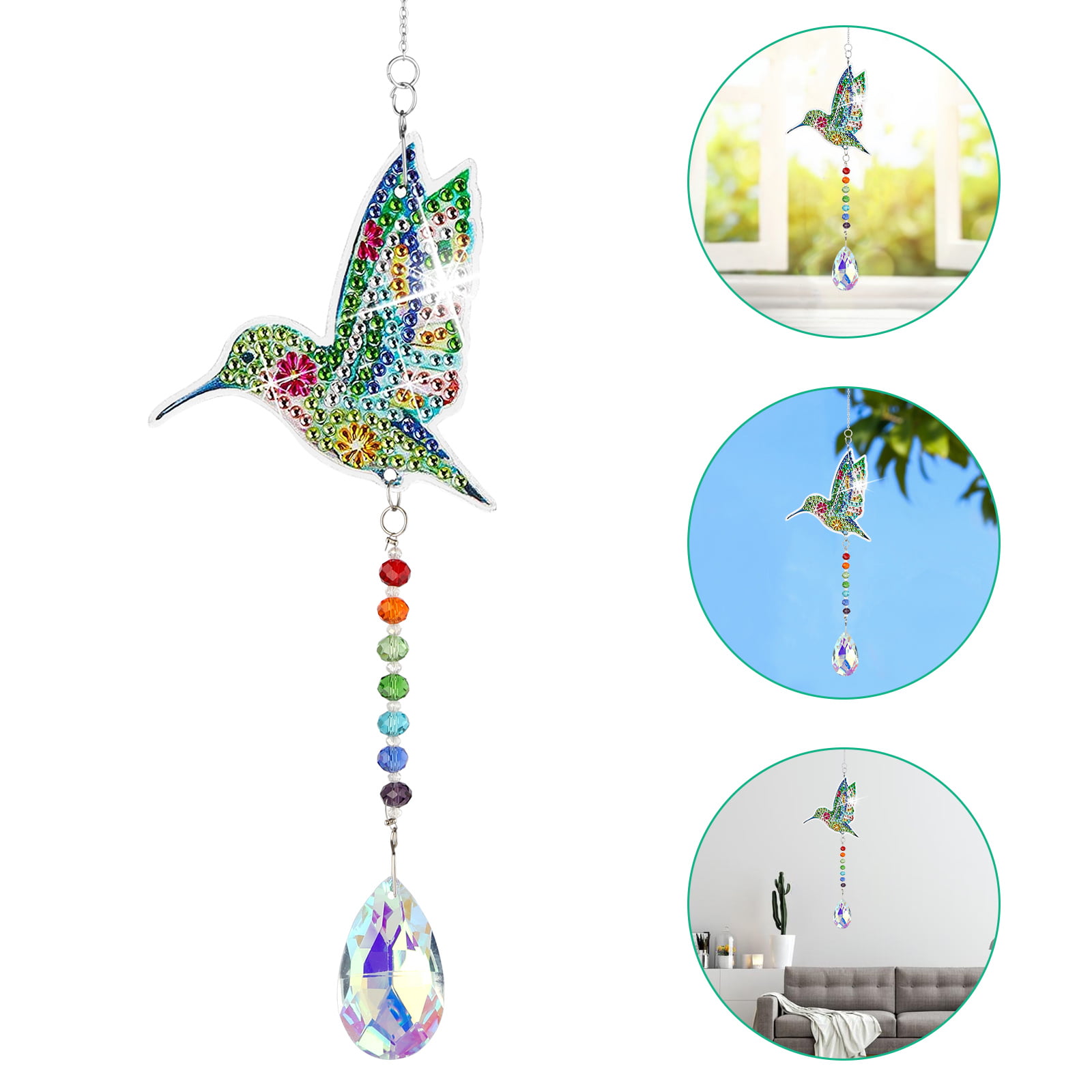 Set 2 Crystal Suncatcher Dragonfly&Butterfly Window Hanging Ornament Home Decor 