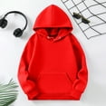 thumbnail image 4 of LUOGENLI Hoodies for Girls Teen Girls Casual Long Sleeve Hoodies Cute Oversized Pocket Sweatshirt Tops Girls Sweatshirts Size 10 Girls Hoodies Size 10-12 Zip up Black Red 8-9 Years, 4 of 9