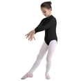 thumbnail image 2 of TiaoBug Kids Girls Athletic Gymnastics Leotard Long Sleeve Keyhole Back One Piece Ballet Dancewer Jumpsuit Black 11-12, 2 of 7