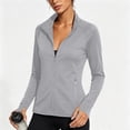 thumbnail image 6 of FRSASU Women's Athletic Jackets Slim Fit Workout Jacket Full Zip Up Running Gym Yoga Sports Tops with Zipper Pockets Gray, 6 of 6