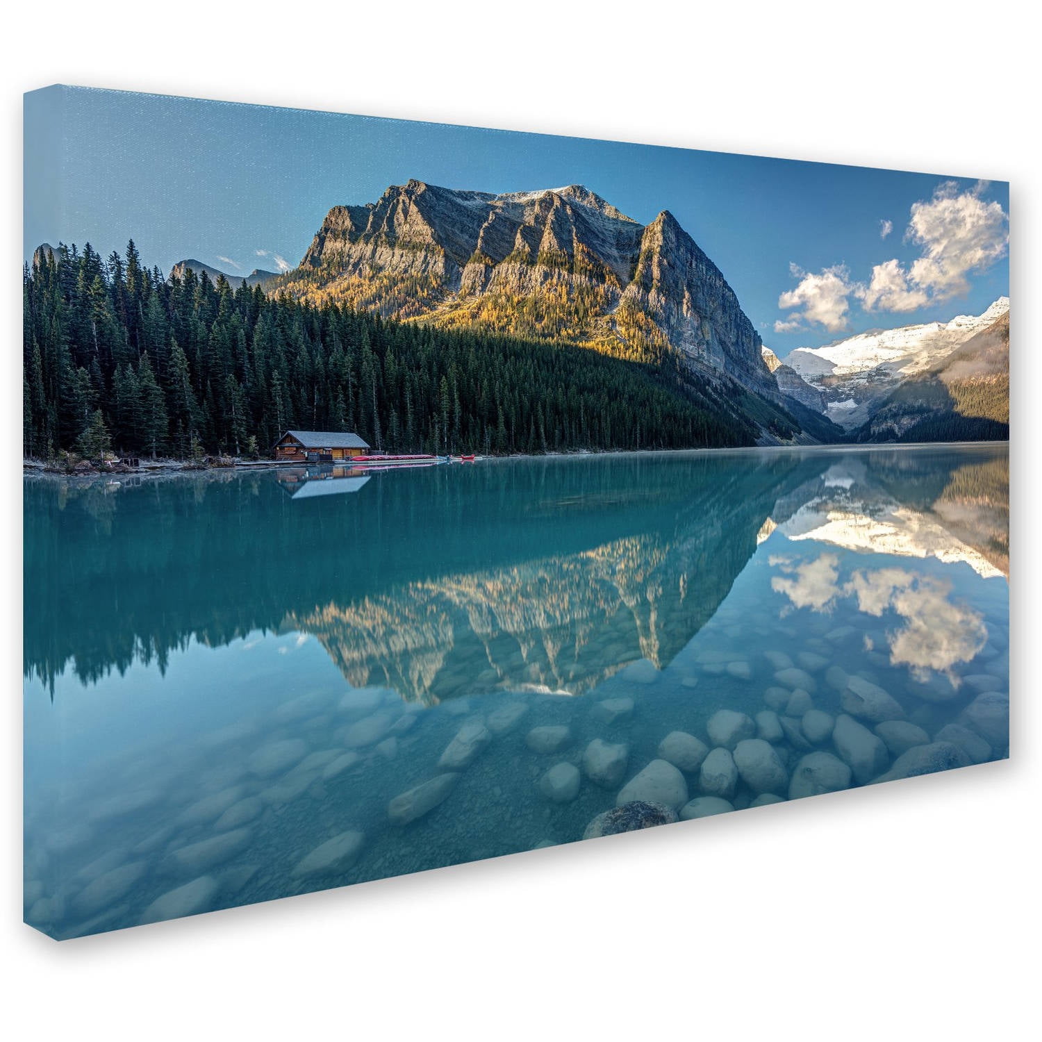 Trademark Fine Art 'Calm Lake Louise Morning' Canvas Art by Pierre Leclerc