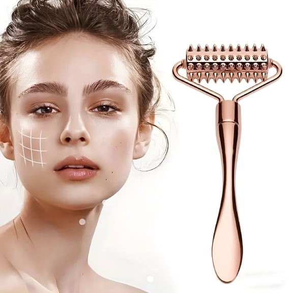 OITY Metal Facial Roller Rose Gold Microneedle Roller
