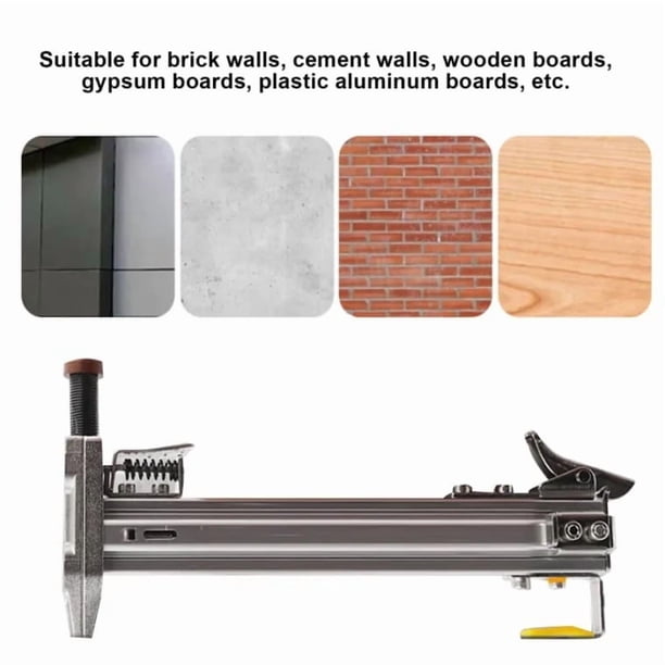 Clavadora semiautomática manual para paredes de hormigón y ladrillo | No se necesita compresor de aire | Utiliza clavos ST-18 de 18 mm | Cabezal de acero aleado duradero | Herramienta ligera y