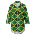 thumbnail image 4 of Xoenoiee Jamaica Flag Print Womens Bathing Suit Cover Ups Side Split Long Sleeve Bikini Swimsuit Coverup Button Down Beach Dress Shirt Plus Size, 3XL, 4 of 7