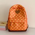 thumbnail image 2 of Women Nylon Polka Dot Cute Playful Bookpack Large Capacity Students Bookbags Multiple Pockets Travel Daypack Bag for Commute (Orange), 2 of 11