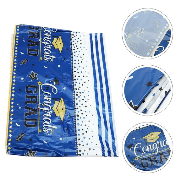 GOOHOCHY  Graduation Tablecloth Rectangle Cloths Rectangular Black Blue