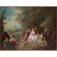 thumbnail image 2 of Jean-Baptiste Pater 24x20 Gold Ornate Framed and Double Matted Museum Art Print Titled - Country Concert (ca. 1734), 2 of 4