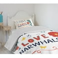 thumbnail image 4 of Ambesonne Narwhal Quilted Bedspread Set 2 Pcs, Pop Culture Phrase, Twin Size, Multicolor, 4 of 6