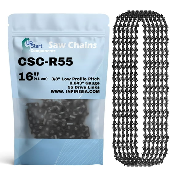 6-Pack 16-Inch Chainsaw Chain Replacement for Stihl MS 180 G - R55 (16", 3/8", .043", 55 Drive Links)