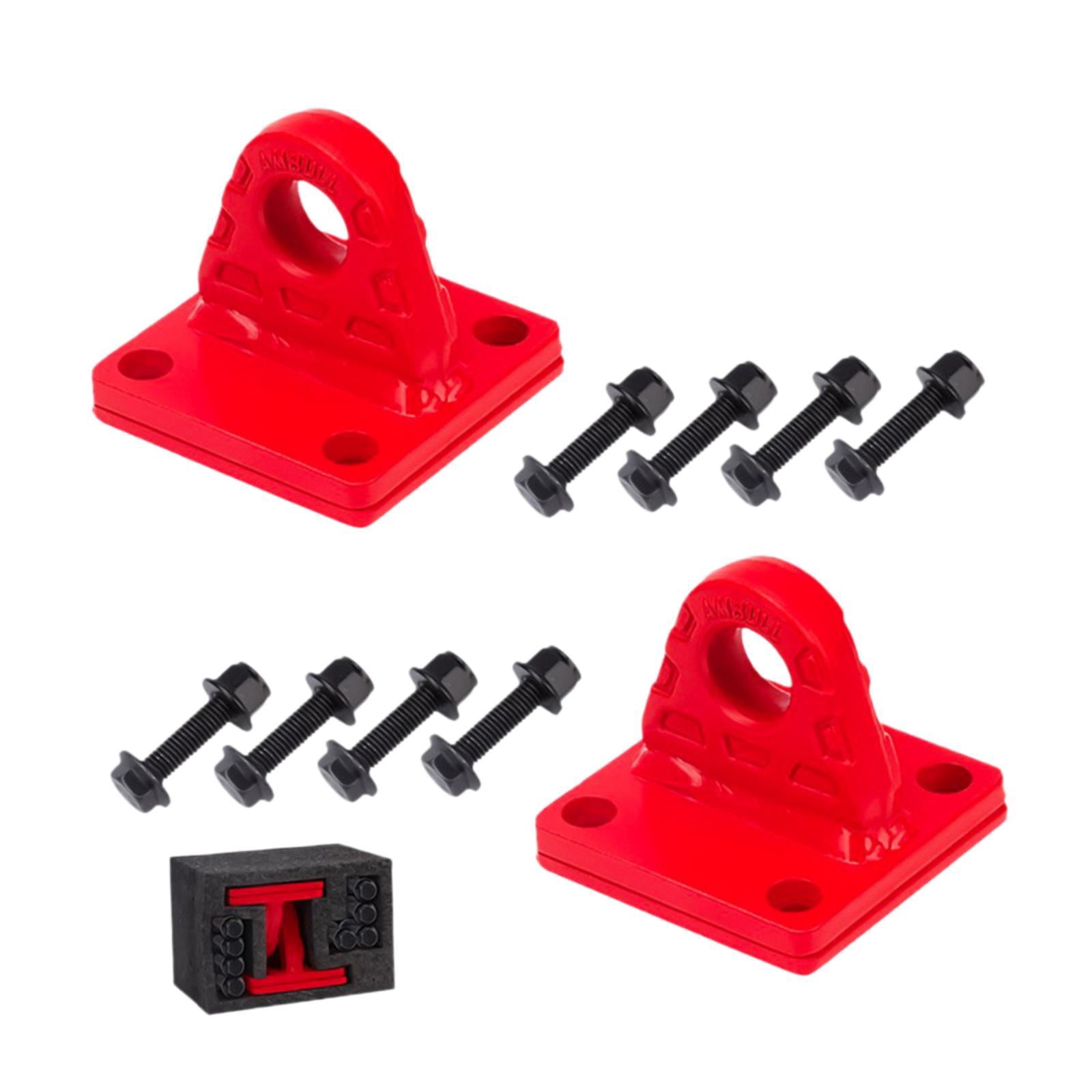 Wzmzjy 2Pcs D Ring Shackle Bracket Tow Shackle Rugged Alloy Bolt on Clevis Mount Towing Red
