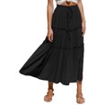 thumbnail image 4 of Falda De Mujer De Media Longitud, Dobladillo Con Volantes Irregular Plisado De Moda Para Mujer Falda De Línea A De Media Longitud Slim Fit Para El Trabajo Para El Verano Para La ANGGREK Negro M, 4 of 6