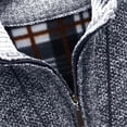 thumbnail image 5 of TOUMENY Men Sweater Long Sleeve Casual Half Zip Mock Neck Fleece Knit Pullover Solid Winter Warm Slim Fit Fashion Tops Dark Gray M, 5 of 6