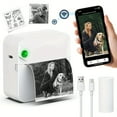 thumbnail image 2 of Portable Wireless Thermal Printer with 1 Roll Thermal Paper - Wireless Pocket-Sized Mini Receipt Printer Suitable for Smartphones, Compatible for /, On-the-Go Invoices, Photos, Diaries & Notes, 2 of 4