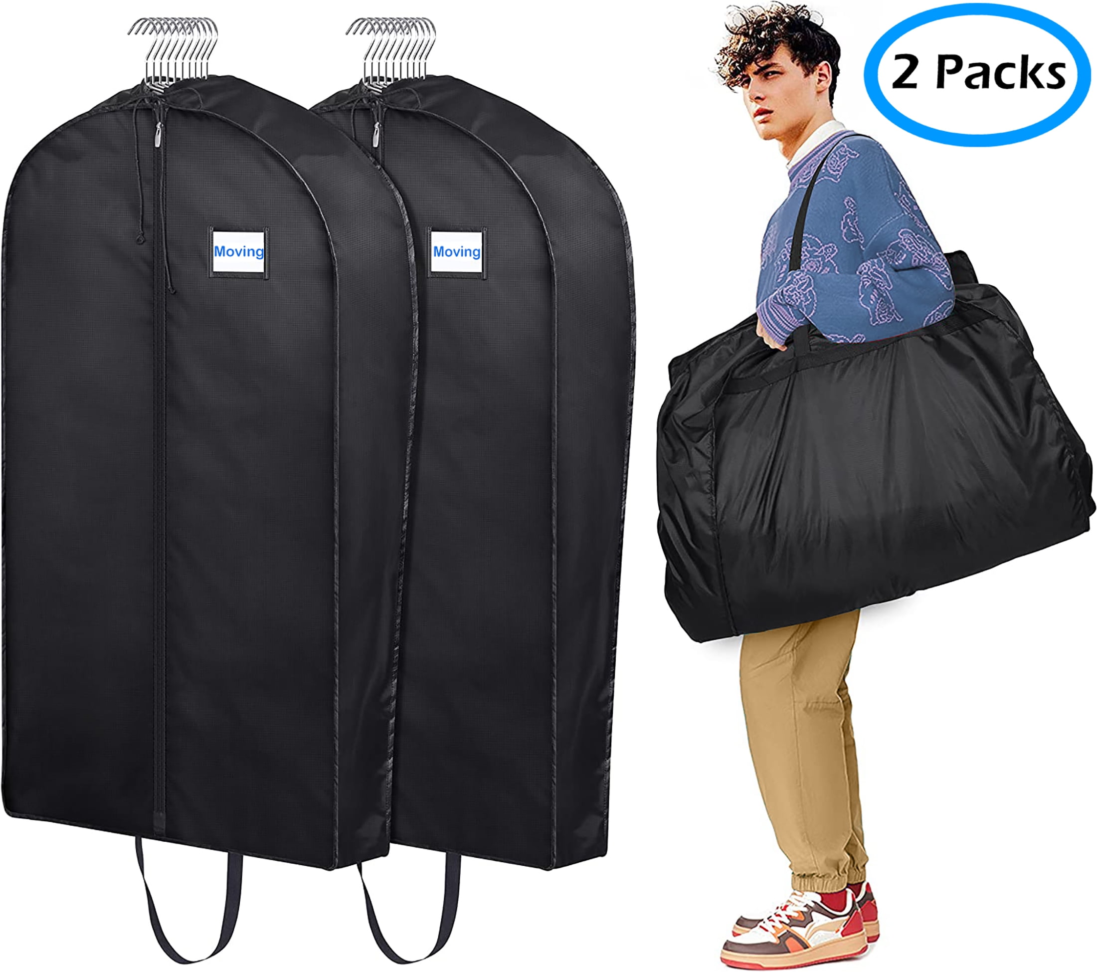 MISSLO Waterproof Travel Garment Bag 43" Hanging Clothes Carrier Heavy