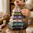 thumbnail image 3 of Layered Fabric Tree Ornament DIY Sewing Kit, DIY Quilted Christmas Tree Kit, 3 of 7