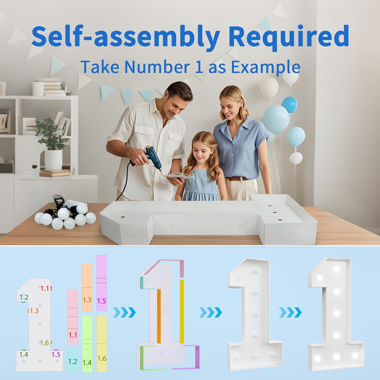 Marquee Numbers Large 15th-Birthday Decorations: 4ft Light Up Number Party Decor 15 Year Old Girl And Boy Birthday Decoration Quinceanera Backdrop Anniversary Cardboard Big Balloon Frame Number 15