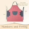 thumbnail image 2 of URBY 1pc Plus Size Extra Wide Apron with Hand Wiper Round Pockets, Pink, 2 of 7