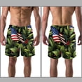 thumbnail image 3 of luoweisi Men's Beach Shorts Quick Dry Swim Trunks with Mesh Lining American Flag and Plants S, 3 of 5