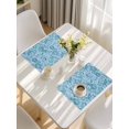 thumbnail image 5 of Light Blue Teal Placemats Set of 8, Retro Botanical Abstract Art Placemats for Dining Table, Place Mats for Kitchen Tabletop, Waterproof Wipeable Dining Table Mats Set, 5 of 9