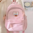 thumbnail image 1 of Cute Pink Backpack for School Girls & Women - Lightweight Nylon Travel Daypack, Casual Bookbag, 1 of 5