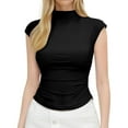 thumbnail image 1 of Hiiyo Camisole d'Été Décontractée pour Femme, Col Montant, Unie, Coupe Ajustée, Sans Manches (S-TTG), 1 of 7