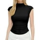 thumbnail image 1 of Camiseta sin mangas de cuello medio para mujer, para el verano, corte ajustado, color liso, poliéster y spandex, estilo juvenil, tallas S-XL, 1 of 8
