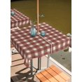 thumbnail image 2 of Outdoor Tablecloth with Umbrella Hole for Patio/Picnic/Party/Camping, Brown White Checkered Waterproof Table Cloth Square Cover Washable, Farmhouse Plaid Buffalo Elegant (60"x 60"), 2 of 9