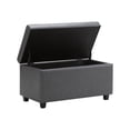 thumbnail image 3 of SIMPLIHOME Darcy 34 inch Wide Rectangle Lift Top Storage Ottoman Bench in Stone Grey Faux Leather, Footrest Stool, Coffee Table for the Living Room, Bedroom, and Kids Room, Contemporary, 3 of 6