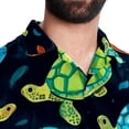 thumbnail image 5 of Turtle Seamless Men's Short Sleeve Printed Poplin Beach Shirts with Spread Collar - Casual Button Down Summer Tops for Unisex, 5 of 6