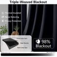 thumbnail image 6 of MKHILL Aether 40x84 Black Blackout Curtains 2 Panels, 84 Inch Long Thermal Insulated Room Darkening Window Drapes for Bedroom Living Room, Each 40" W x 84" L, 6 of 14