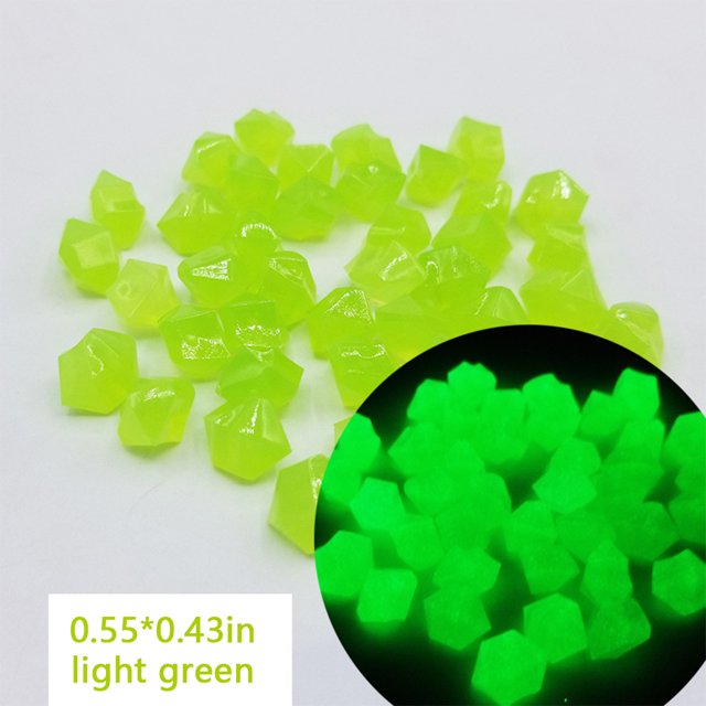 Becaristey 100 Pieces Luminous Stones Night Glowing Rocks Solar Ornament Garden Indoor Outdoor Pathway Landscape Decoration Path Light Green