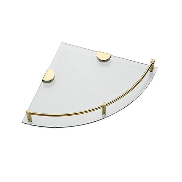 Bathroom Shelves, Bathroom Glass Corner Shelf ,Tempered Glass Shelf for Storing Shower Gel/Soap-A