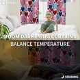 thumbnail image 3 of Fsddascl Valentine's Day Blackout Curtains for Bedroom/Living Room, Thermal Insulated Kitchen Curtains, Modern Romantic Colorful Striped Dots Love Grommet Darkening Window Treatment Drapes 42"x63"x2, 3 of 6
