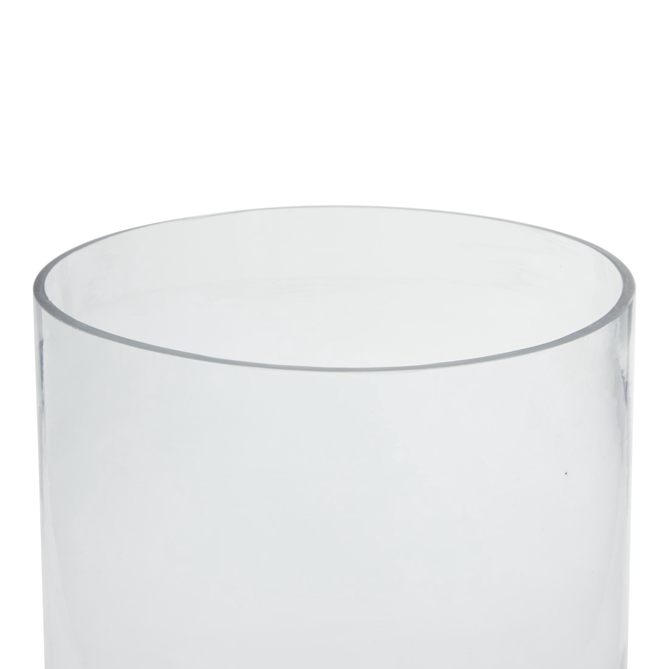 DecMode Silver Glass Handmade Turned Style Pillar Hurricane Lamp with Smoked Glass Finish